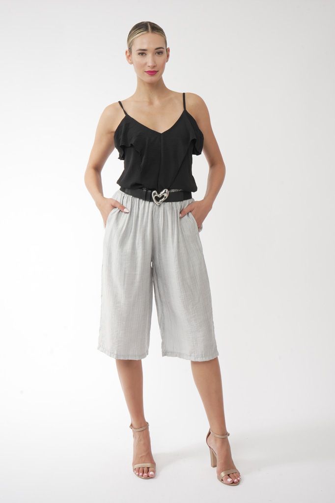 Silver grey strass zip kilot