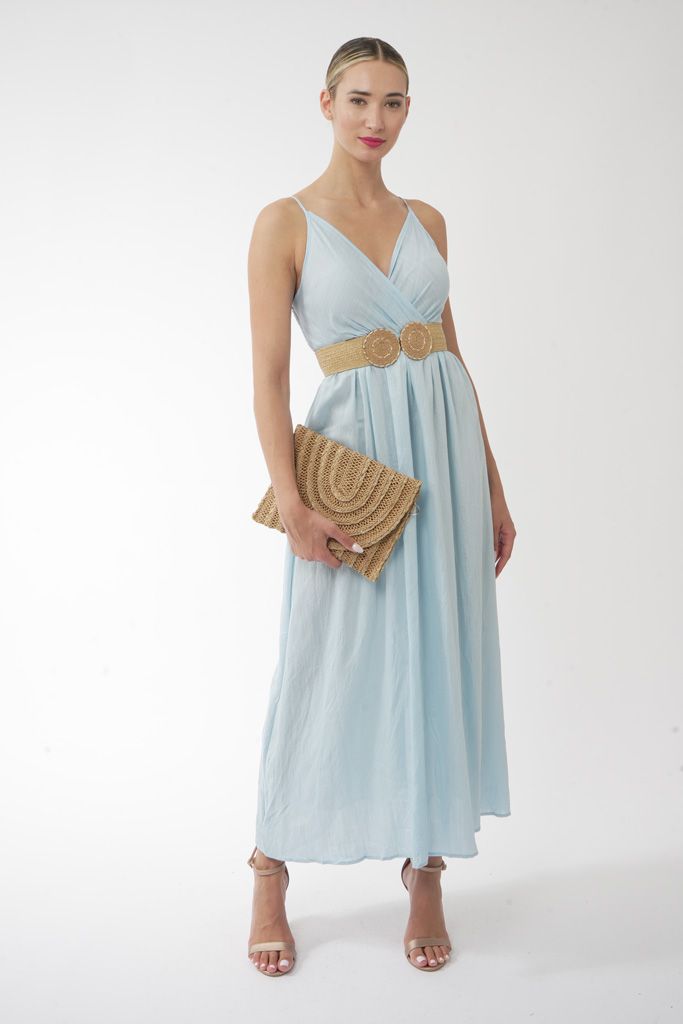 Natural straw circles elastic belt