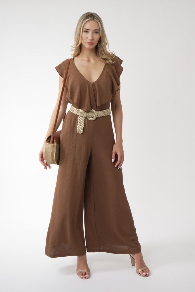 Coffee Volan jumpsuit