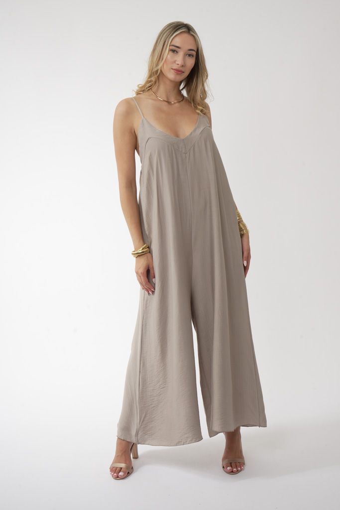 Taupe loose jumpsuit