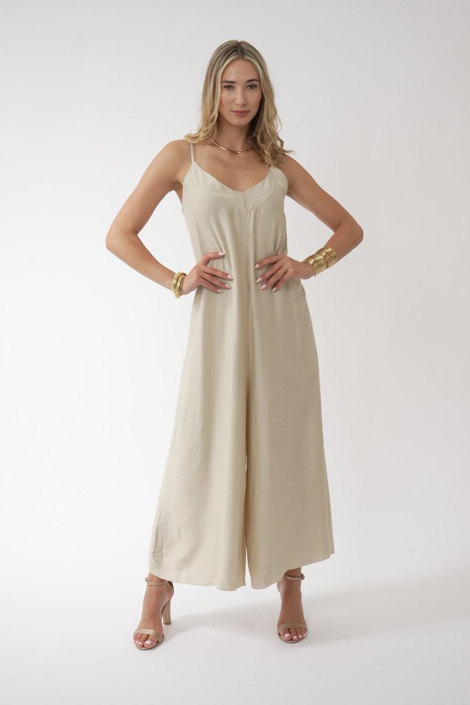 Beige loose jumpsuit