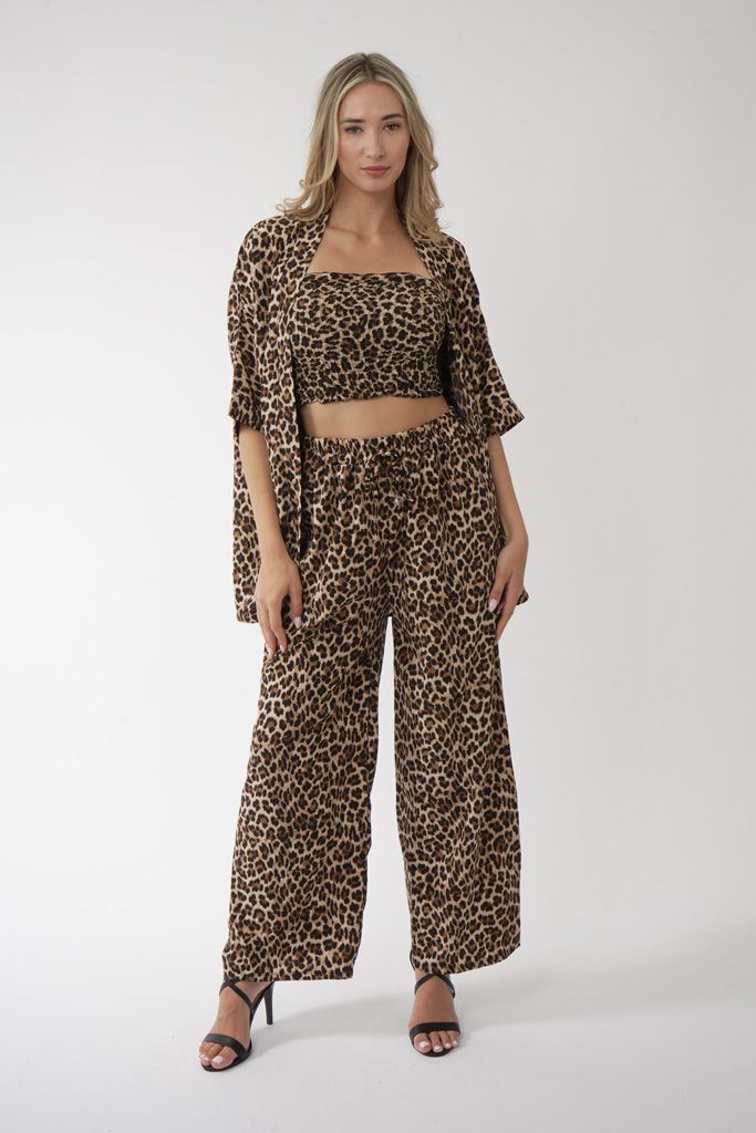 Leopard set kimono