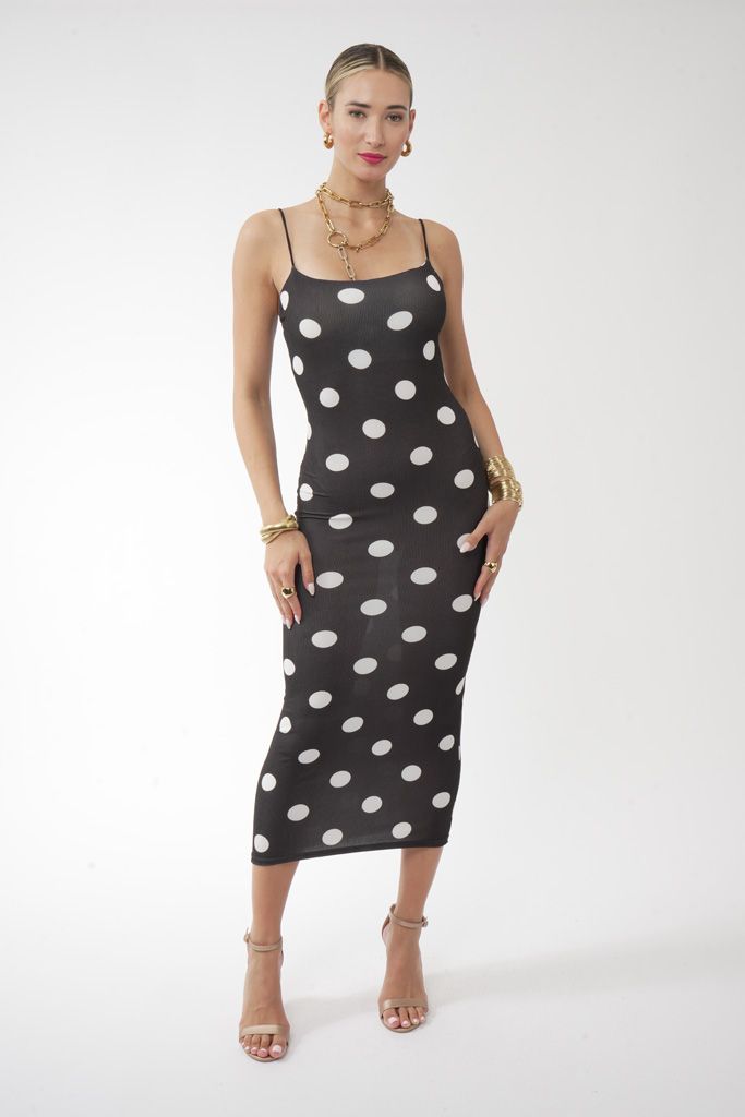 Polka dot bodycon dress