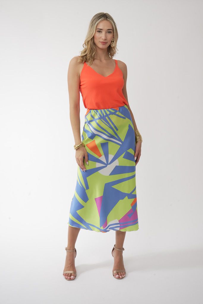 Lime n Blue satin skirt