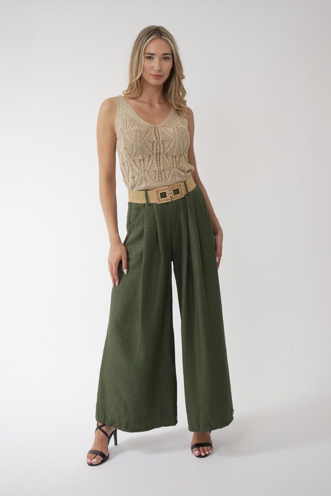Olive loose trousers