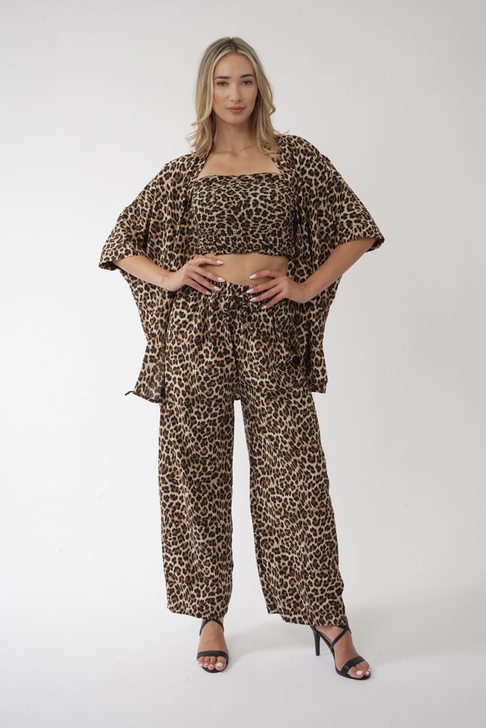 Leopard set kimono