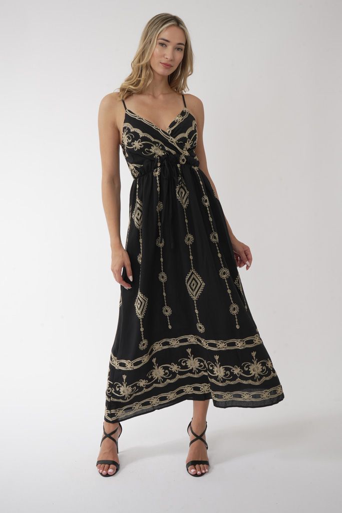 Black boho dress me tirantes