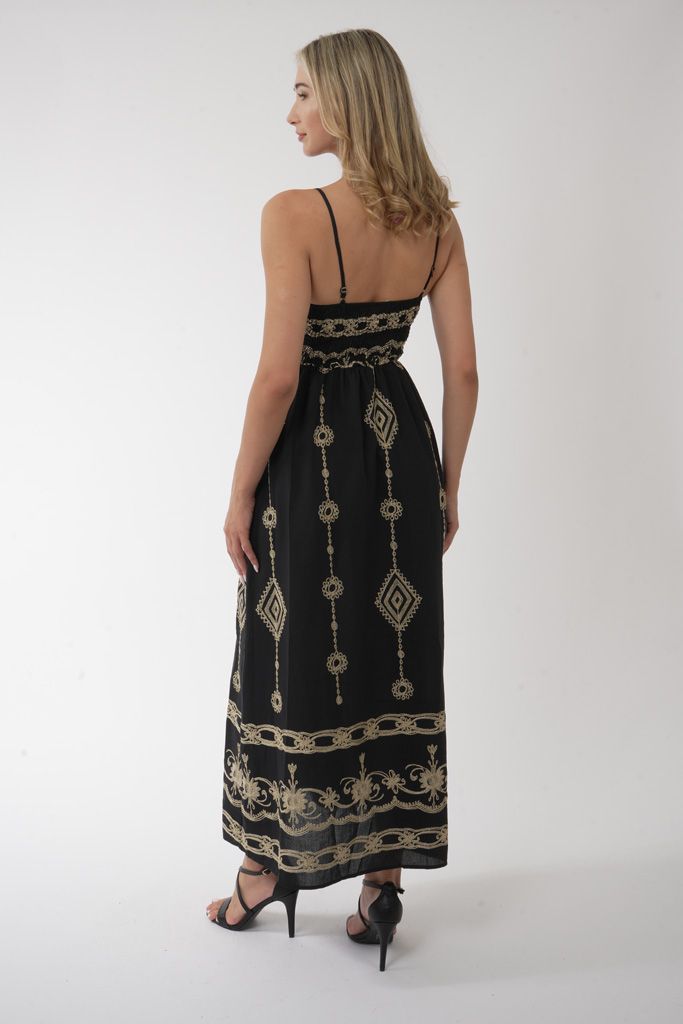 Black boho dress me tirantes