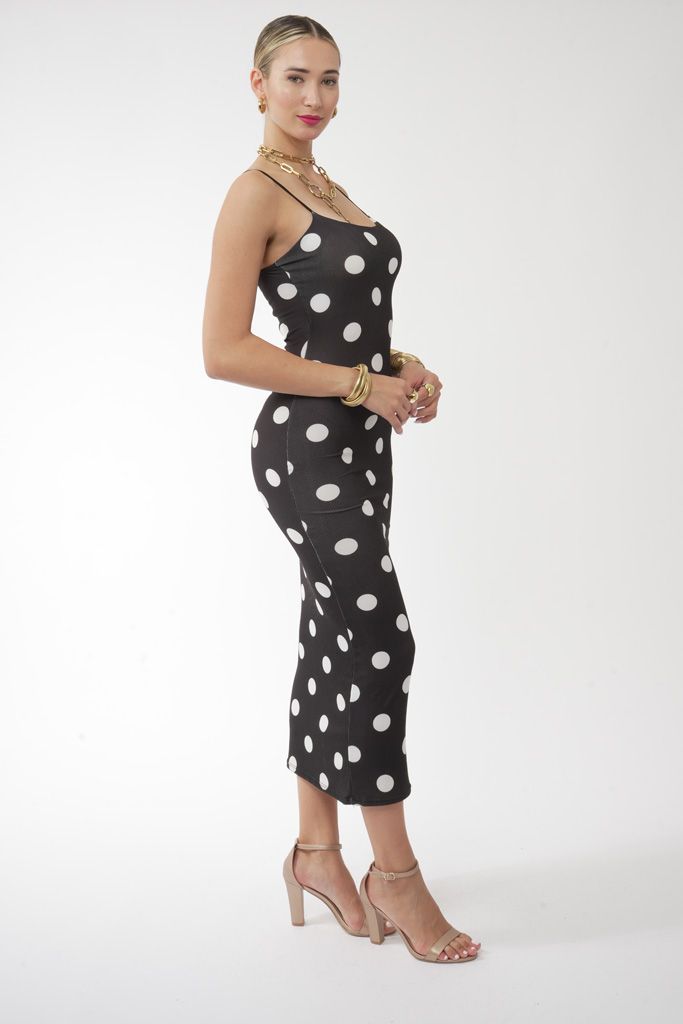 Polka dot bodycon dress