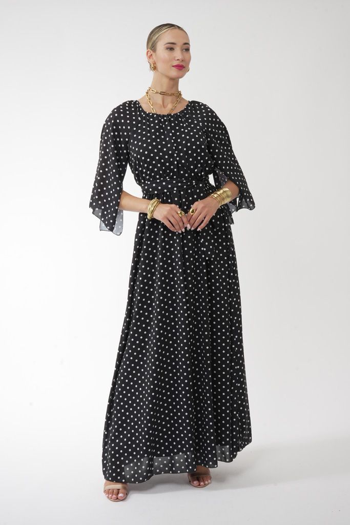 Polka dots black dress
