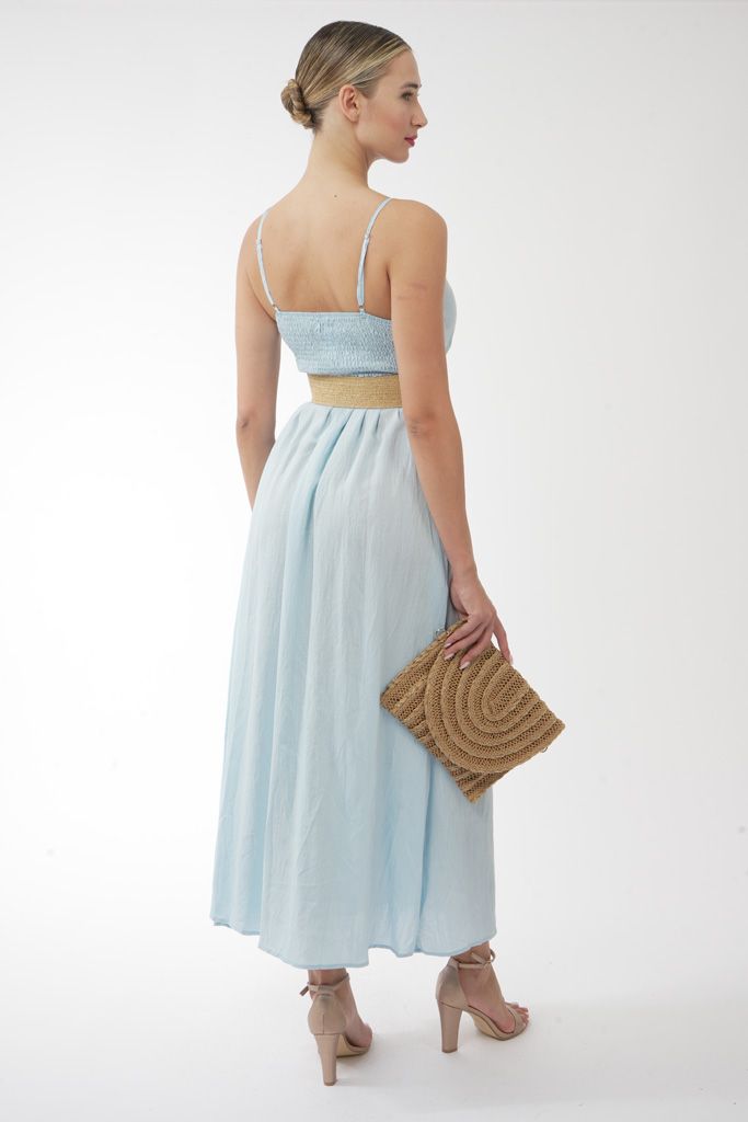 Pastel sky blue maxi dress