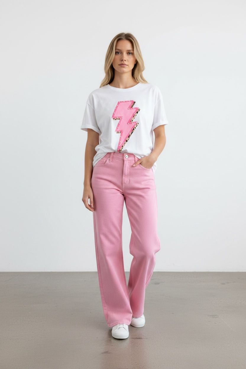 pink-lightning-bolt-t-shirt-in-white