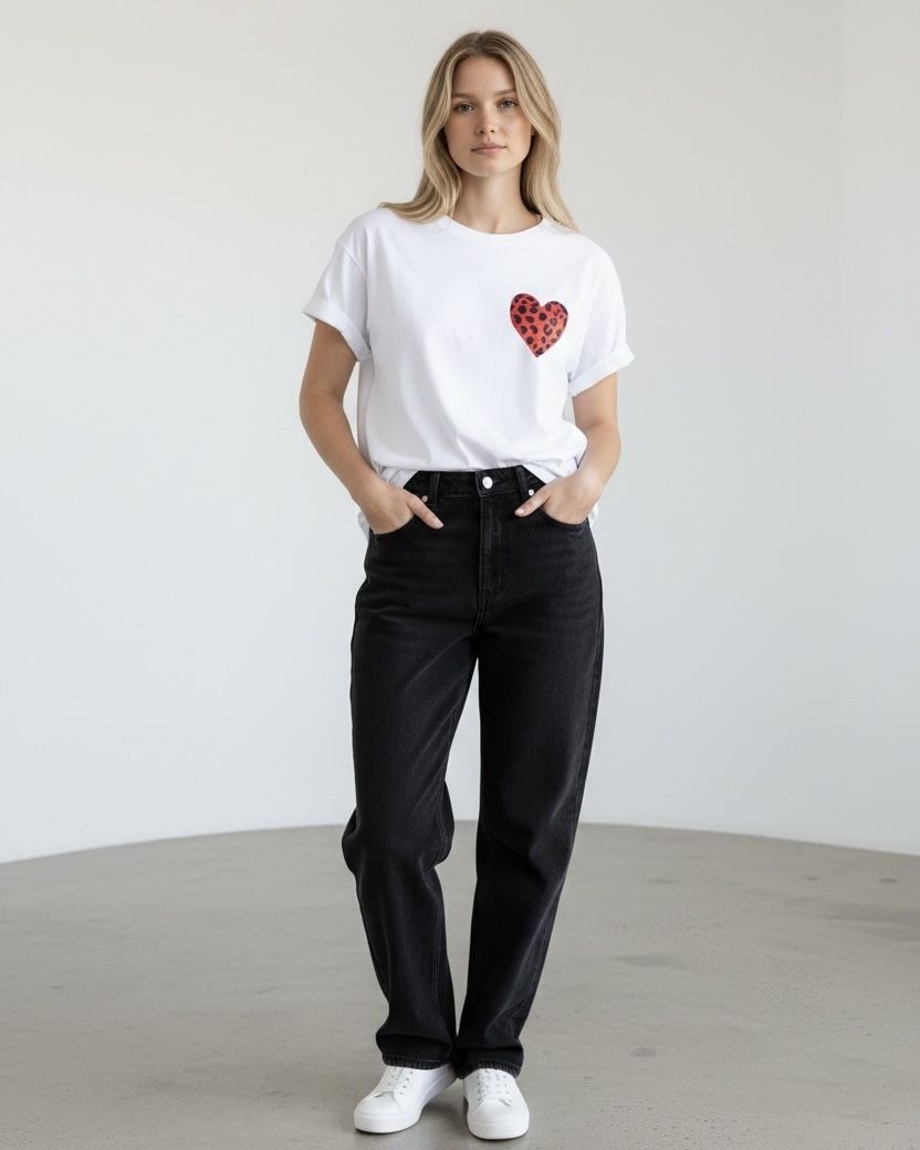 Graphic Hearts,white