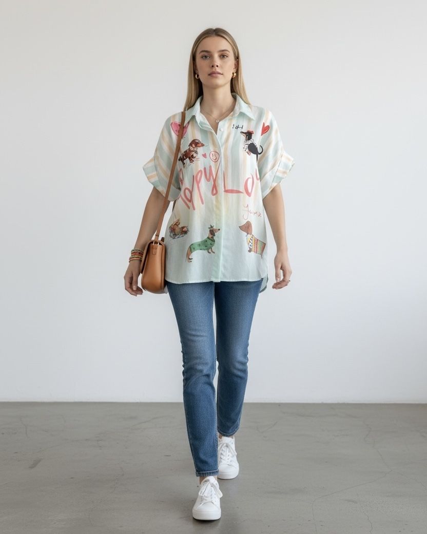 Paws & Stripes, One-Size Shirt