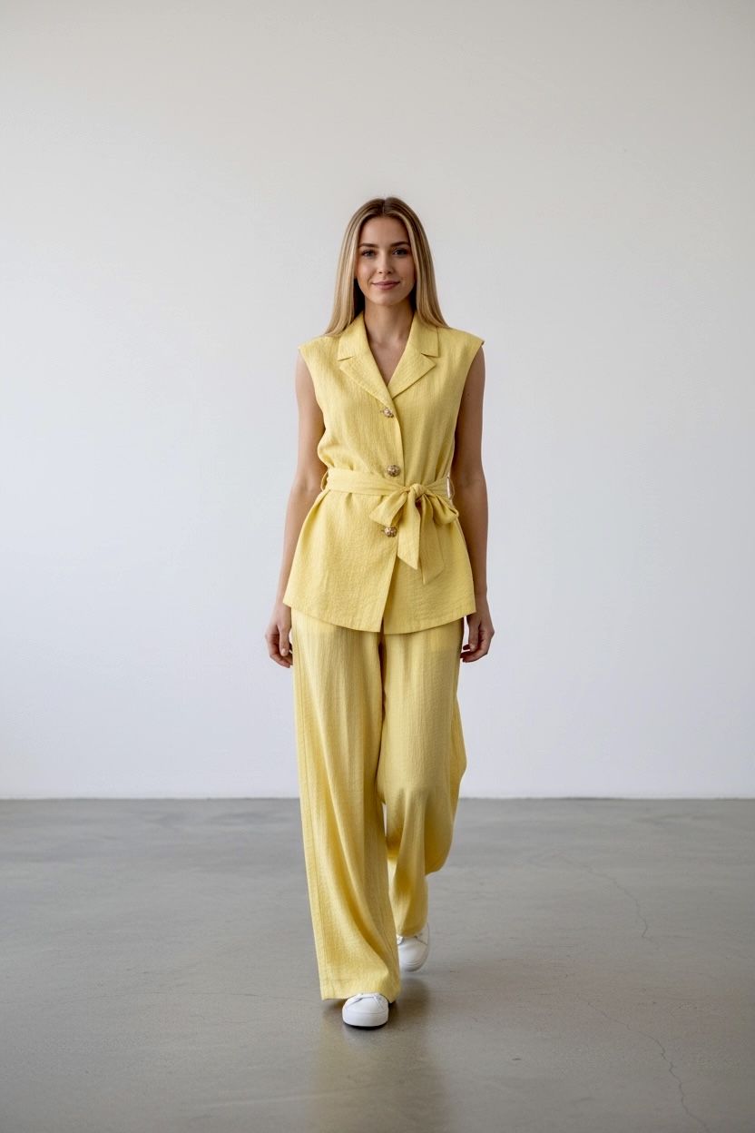 Sienna, Yellow ,Vest ,Trousers, Set