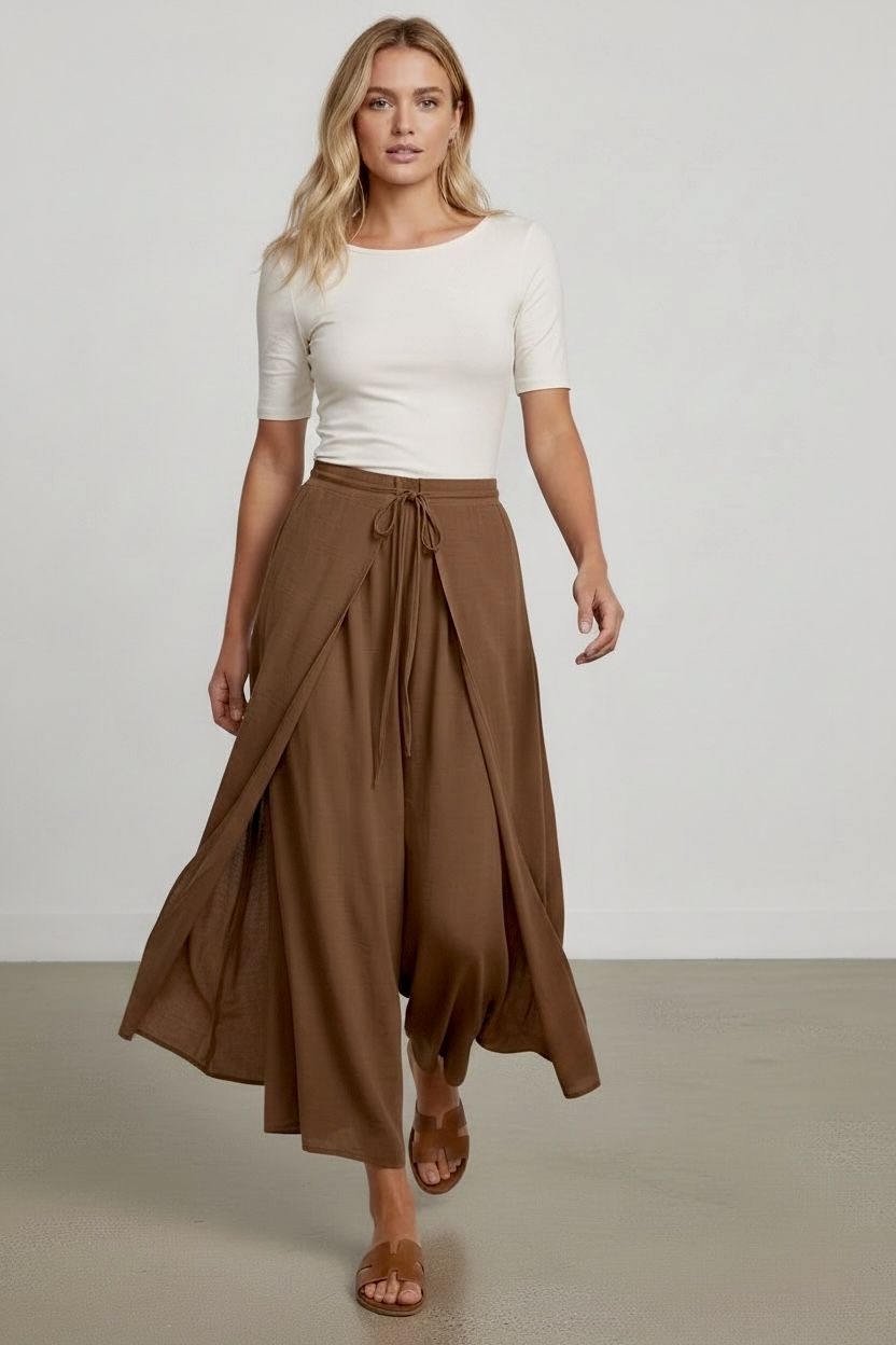 Amma, Brown, Boho,Split, Trousers