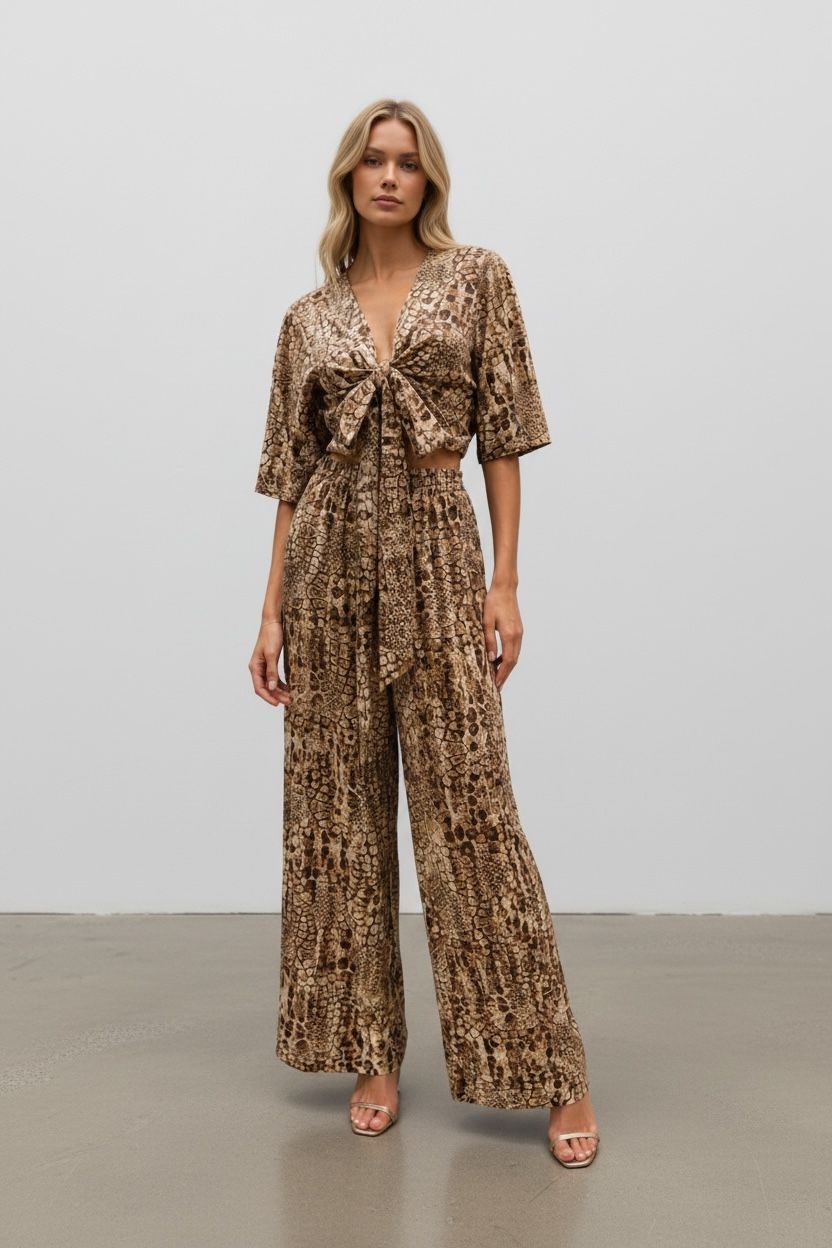 Snake Print ,Co-ord Set , Earthy Tones