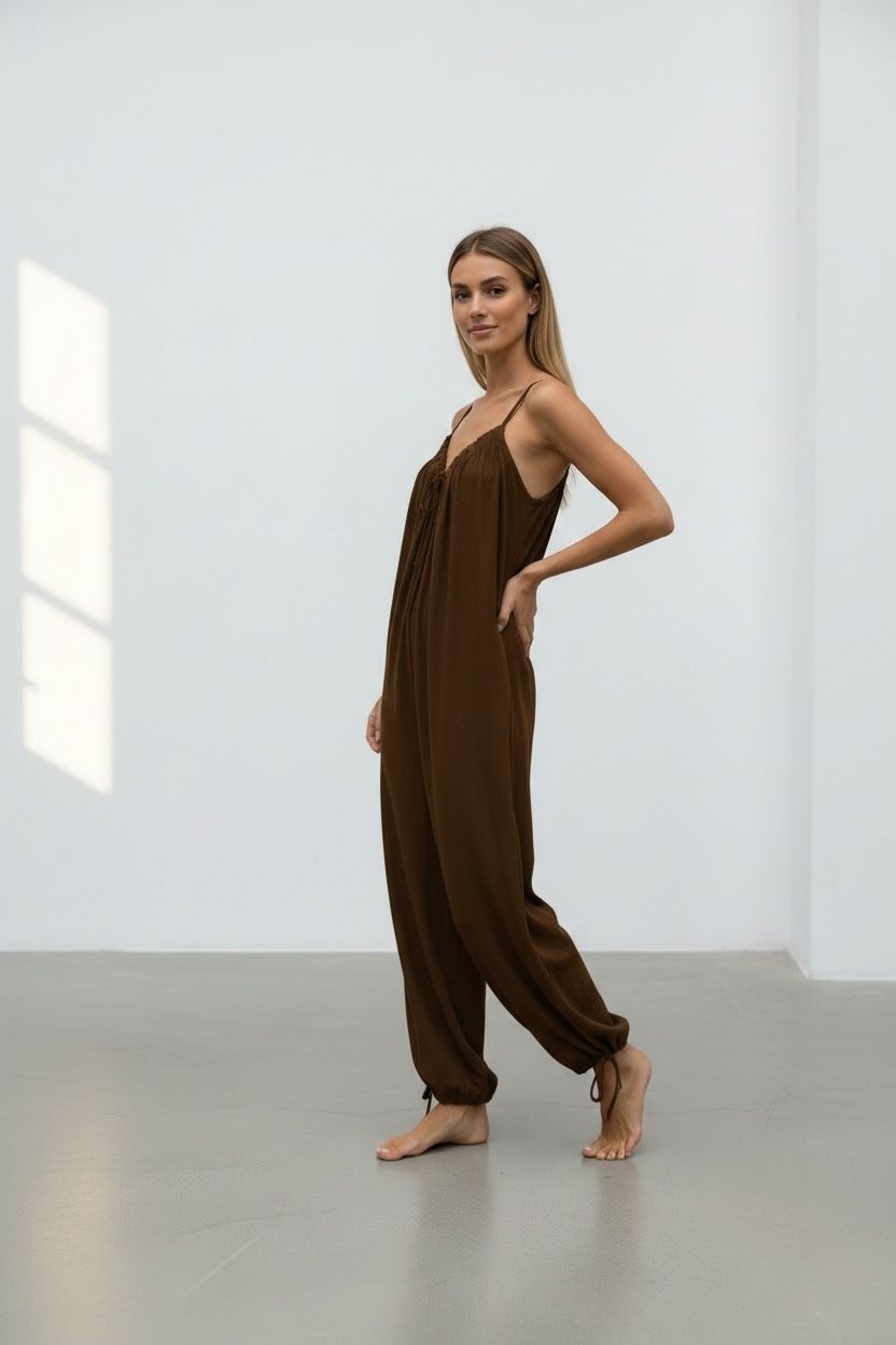 Casual ,Chocolate ,Strappy ,Jumpsuit