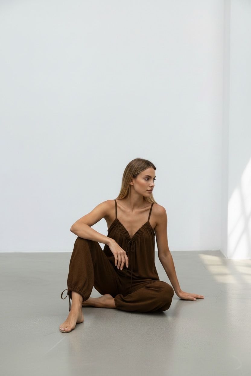 Casual ,Chocolate ,Strappy ,Jumpsuit