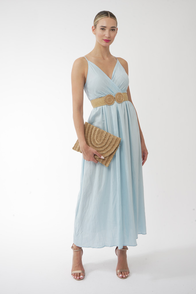 Νatural  straw "circles" elastic  belt